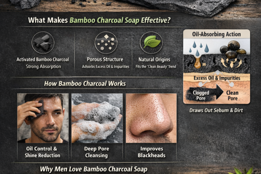 Bamboo charcoal soap series