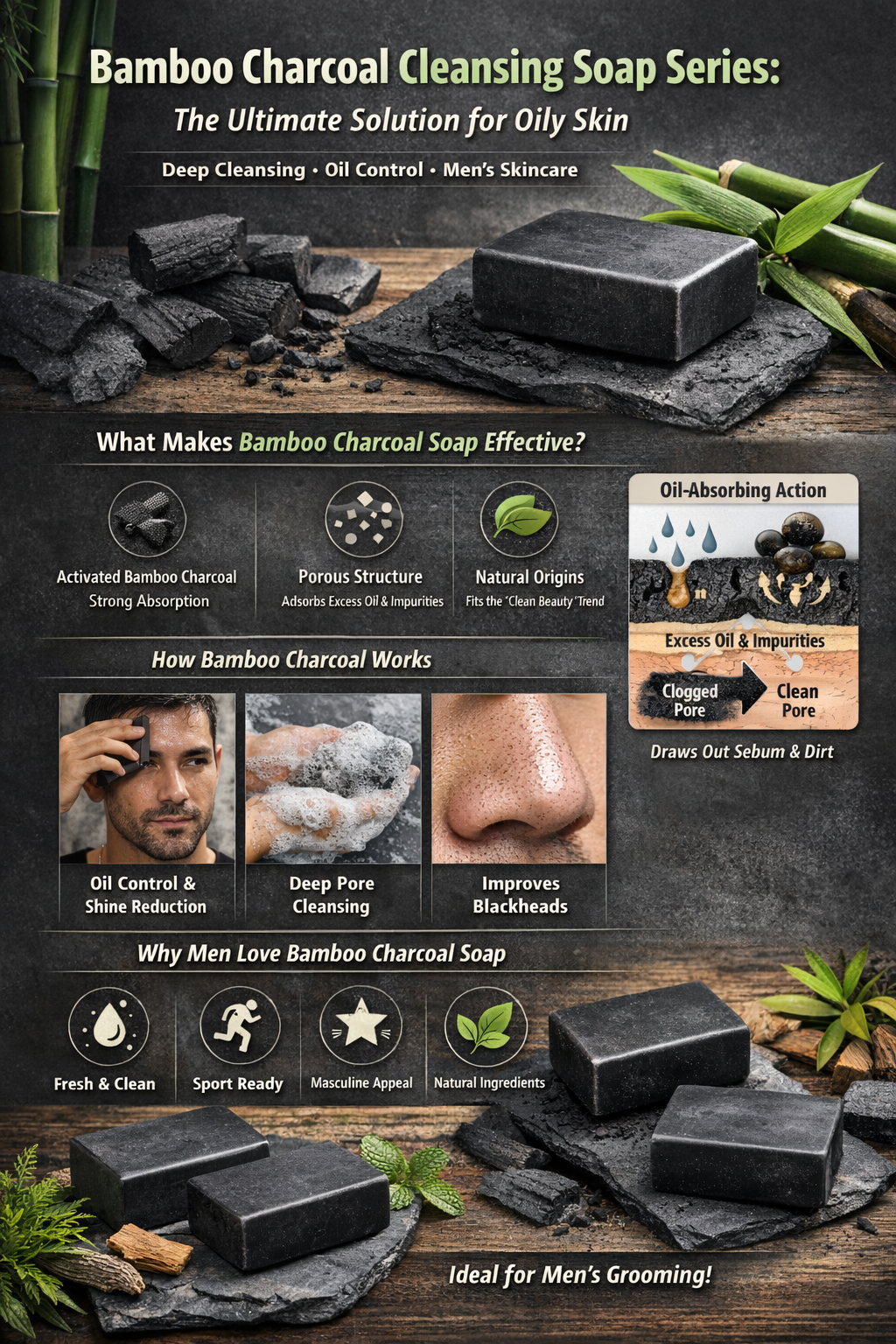 Bamboo Charcoal Cleansing Soap Series: The Ultimate Solution for Oily Skin